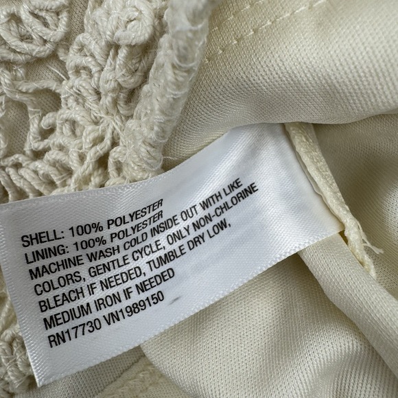 Boho Crochet Lace‎ Tank Top Cream A New Day Sleeveless L Lined Romantic Chic NWT - Picture 9 of 9
